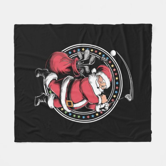 Golf Oh Kerstman Sinterklaas  Golfer Golfi Fleece Deken (Voorkant (Horizontaal))