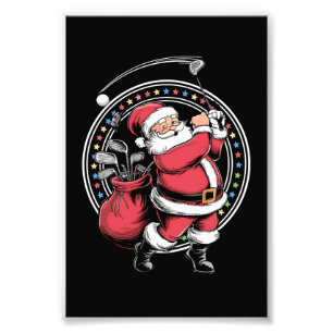Golf Oh Kerstman Sinterklaas  Golfer Golfi Foto Afdruk