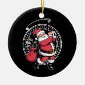 Golf Oh Kerstman Sinterklaas Golfer Golfi Keramisch Ornament (Voorkant)