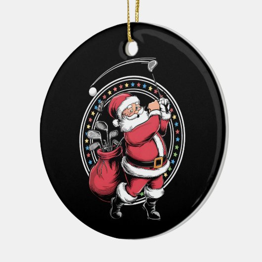 Golf Oh Kerstman Sinterklaas Golfer Golfi Keramisch Ornament (Links)
