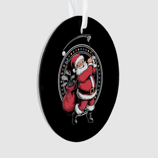 Golf Oh Kerstman Sinterklaas  Golfer Golfi Ornament (voorkant)