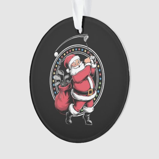 Golf Oh Kerstman Sinterklaas  Golfer Golfi Ornament (voorkant)