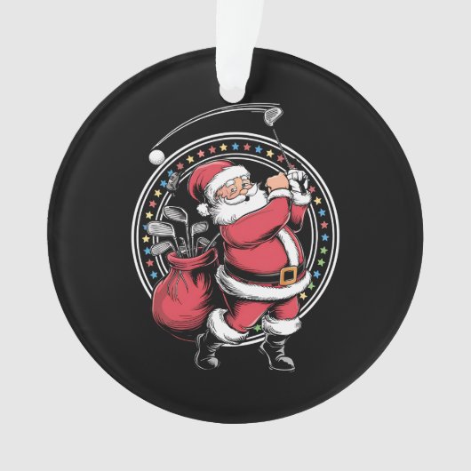 Golf Oh Kerstman Sinterklaas  Golfer Golfi Ornament (voorkant)