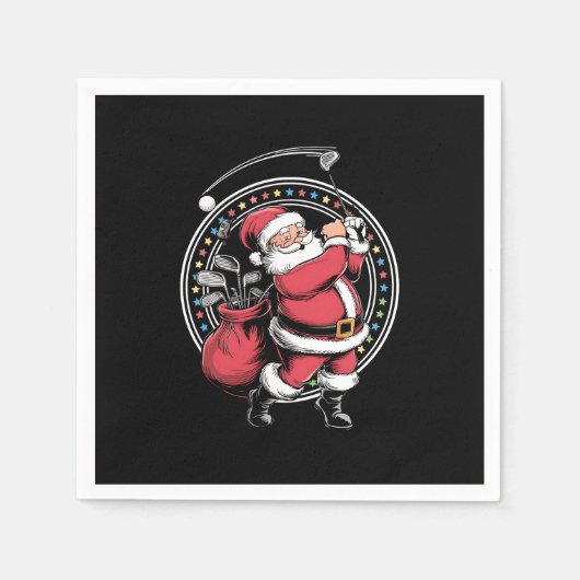 Golf Oh Kerstman Sinterklaas  Golfer Golfi Servet (Voorkant)