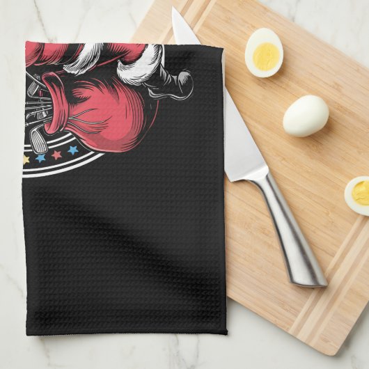 Golf Oh Kerstman Sinterklaas  Golfer Golfi Theedoek (Quarter Fold)