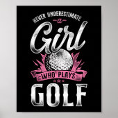 Golf onderschat nooit een meisje dat Golf speelt Poster (Voorkant)
