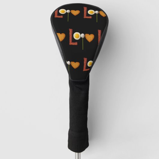 Golf ontbijt Ei en spek voor Crazy Golfer Golfheadcover (Voorkant)