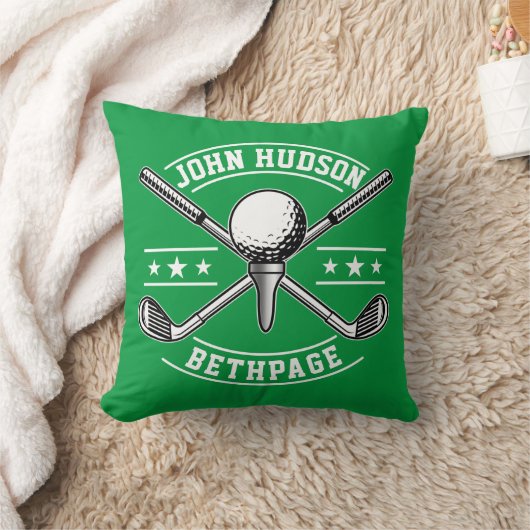 Golf ontwerp met krans monogram sjabloon kussen (Deken)