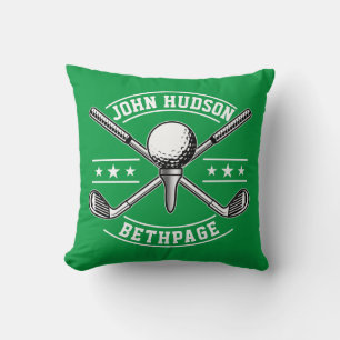 Golf ontwerp met krans monogram sjabloon kussen