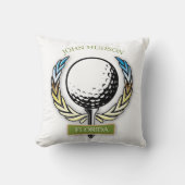 Golf ontwerp met krans monogram sjabloon kussen (Voorkant)
