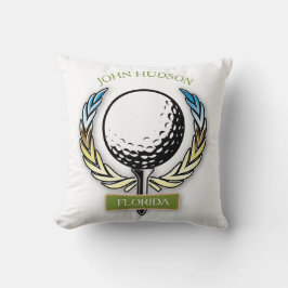 Golf ontwerp met krans monogram sjabloon kussen