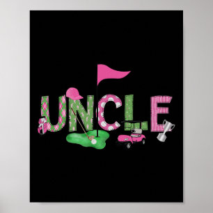 Golf Oom Roze Hole In One Golf 1e Verjaardag Meisj Poster