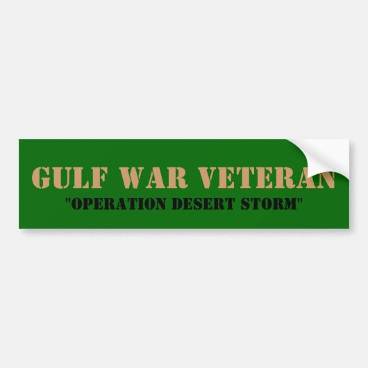 GOLF OORLOG VETERAN, "OPERATION DESERT STORM" BUMPERSTICKER (Voorkant)