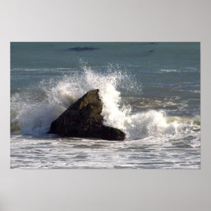 Golf op de rotsen - San Simeon Cove, Californië Poster