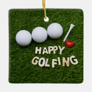 Golf op groen gras Fijn golfen Keramisch Ornament