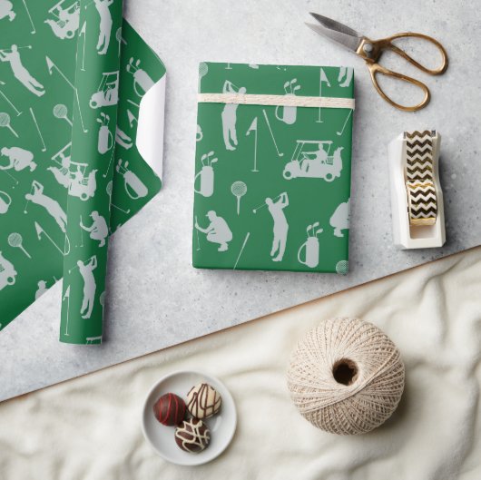 Golf op het groen cadeaupapier (Crafts)