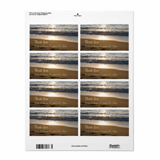 Golf op Sunset Wedding Labels (Full Sheet)