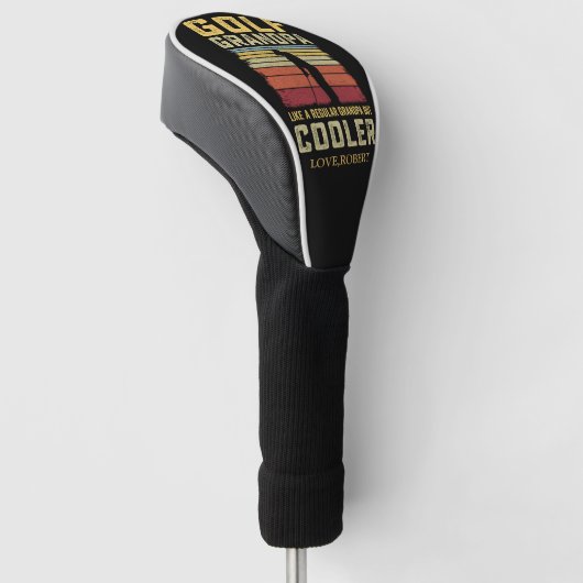 Golf opa als een gewone opa, maar koeler golfheadcover (Schuin)