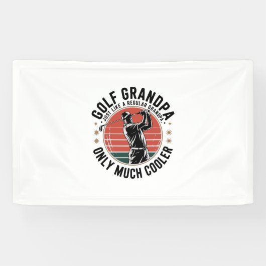 Golf Opa Net Als Een Gewone Opa (2) Spandoek (Horizontaal)