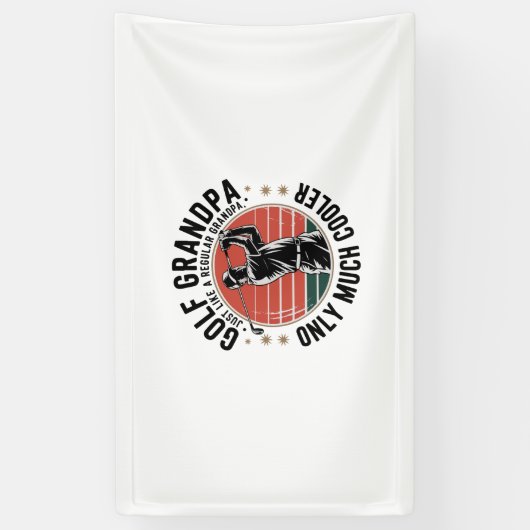 Golf Opa Net Als Een Gewone Opa (2) Spandoek (Verticaal)