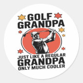Golf Opa Net Als Een Reguliere Opa Ronde Sticker (Voorkant)