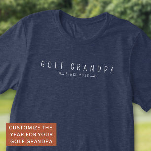 Golf Opa Vaderdag Aangepast Jaar Modern Wit Tri-Blend Shirt