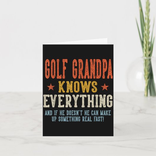 Golf opa weet alles vaderdag retro kaart (Voorkant)