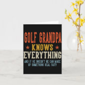 Golf opa weet alles vaderdag retro kaart (Gele Bloem)