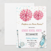 Golf or pom pom gender reveal invitation kaart (Voorkant / Achterkant)