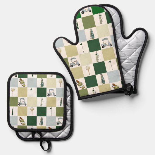 Golf Ovenwant & Pannenlap Set (Voorkant / Achterkant)