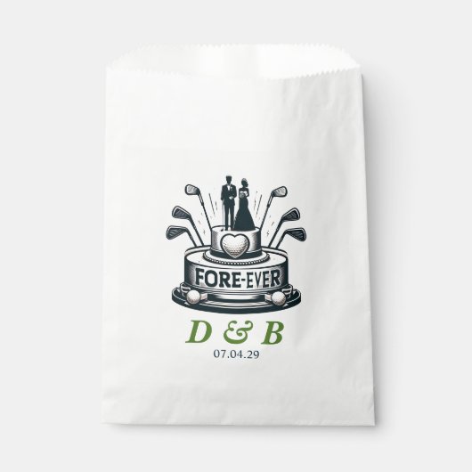 Golf Paar Bruiloft Bedankzakje (Voorkant)