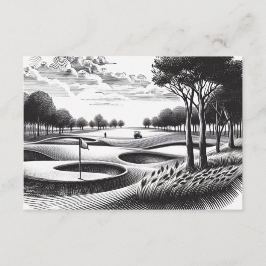 Golf Paar Bruiloft Informatiekaartje (Achterkant)