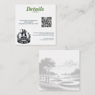 Golf Paar Bruiloft QR Code Informatiekaartje