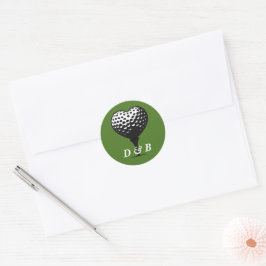 Golf Paar Bruiloft Ronde Sticker
