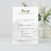 Golf Paar Voedsel Keuzen RSVP Kaartje (Staand voorkant)