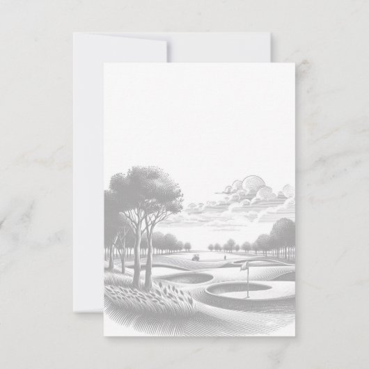 Golf Paar Voedsel Keuzen RSVP Kaartje (Achterkant)