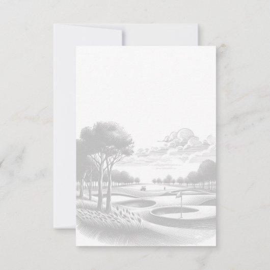 Golf Paar Voedsel Keuzen RSVP Kaartje (Achterkant)