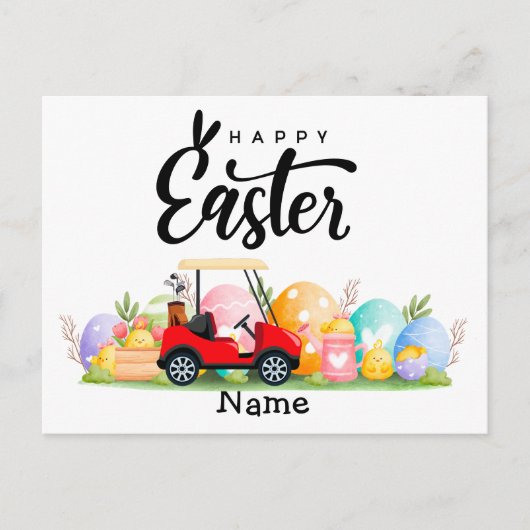 Golf Paasfeestdag voor golfer Feestdagenkaart (Voorkant)