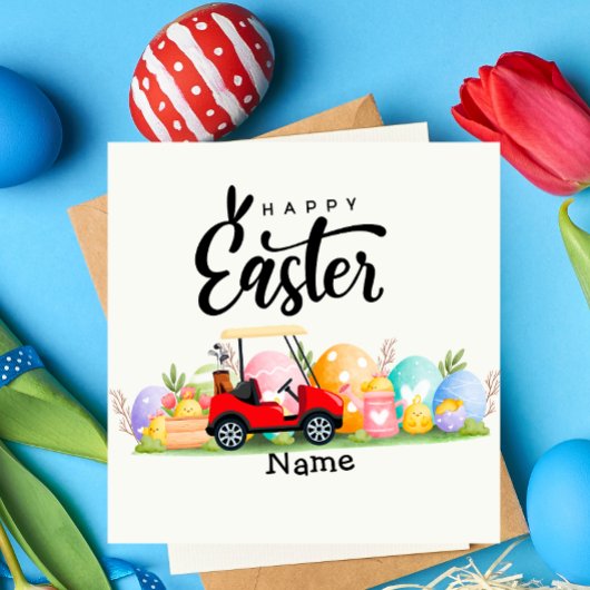 Golf Paasfeestdag voor golfer Feestdagenkaart