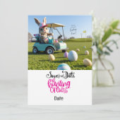 Golf Paashaas rijden golfkar op golfbaan Kaart (Staand voorkant)