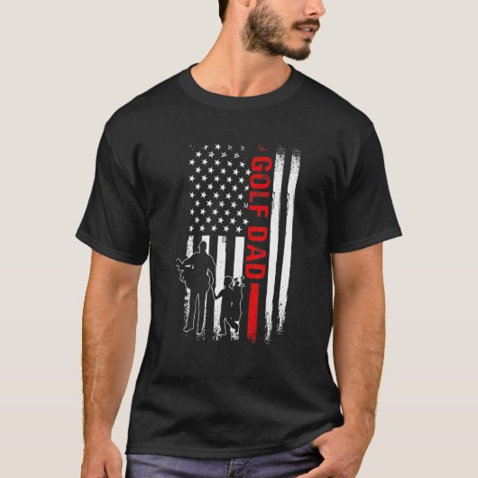 Golf Papa Amerikaanse Vlag Dag T-shirt (Voorkant)