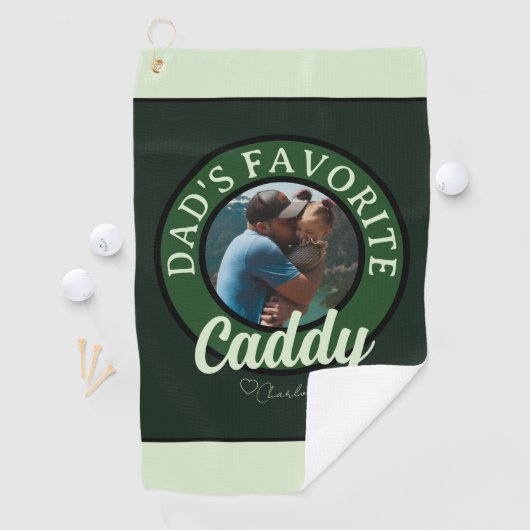 Golf Papa Favoriete Caddy Aangepaste naam Golfhanddoek (Insitu)