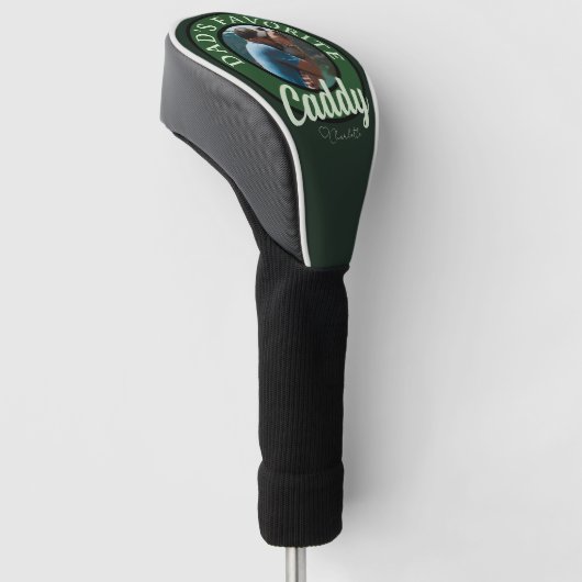 Golf Papa Favoriete Caddy Aangepaste naam Golfheadcover (Schuin)
