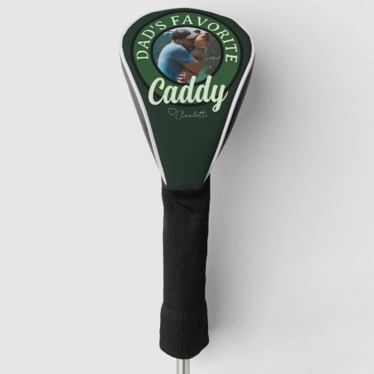 Golf Papa Favoriete Caddy Aangepaste naam Golfheadcover (Voorkant)