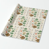 Golf Papa met Golf apparatuur met vlag voor Golfer Cadeaupapier (Uitgerold)