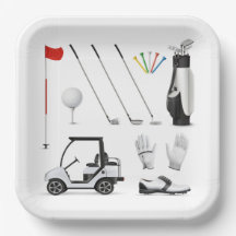 Golf Papieren Borden, Golfbaan Thema Tafelgerei