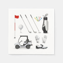 Golf Papieren Servetten, Golf Pensioenfeest Artike