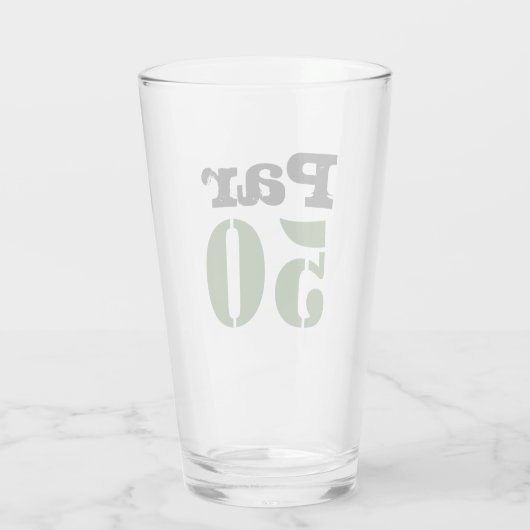 Golf Par 50ste verjaardag met nummer golfer golf Glas (Achterkant)