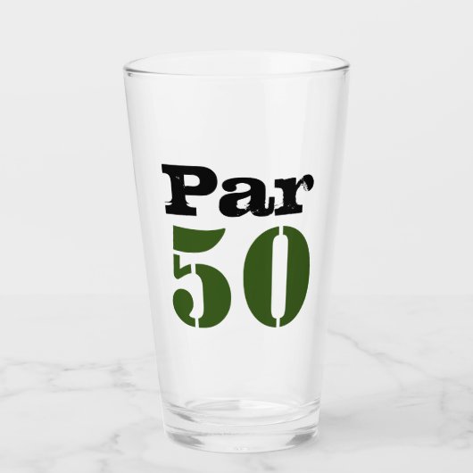 Golf Par 50ste verjaardag met nummer golfer golf Glas (Voorkant)