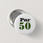 Golf Par 50ste verjaardag met nummer golfer golf Ronde Button 3,2 Cm (Voorkant /achterkant)